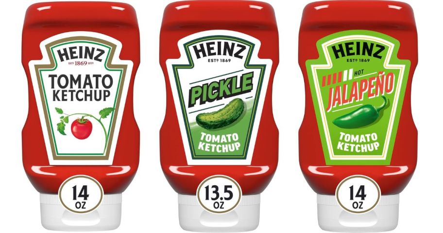 Heinz Ketchup, Pickle, & Jalapeño flavors