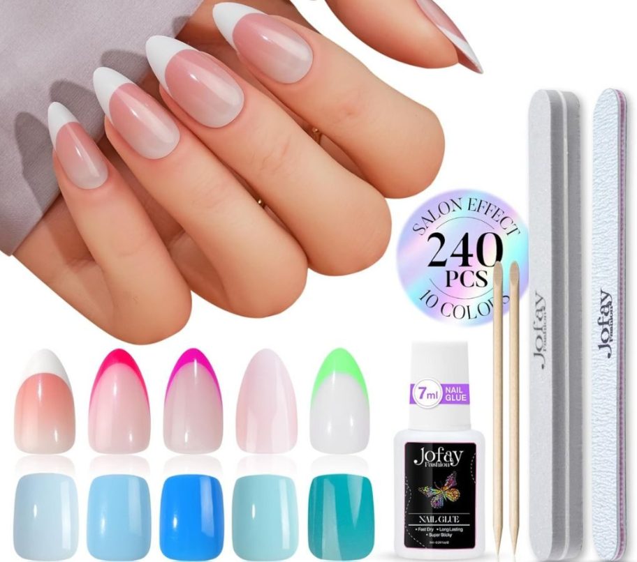 Jofay Acrylic Press-On Nails 240-Piece Kits in Style TZ