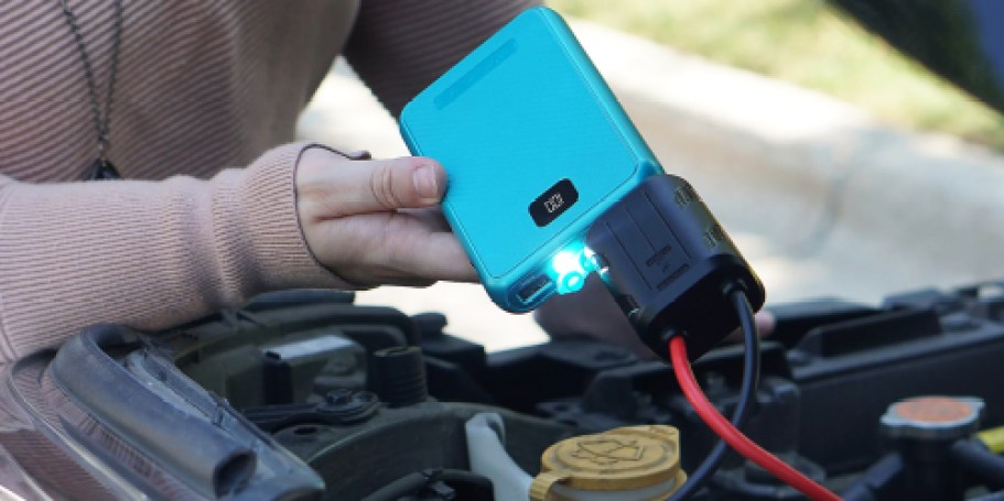 Portable Jump Starter, Power Bank & Flashlight from $32.49 Shipped | 6 Color Choices!