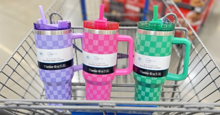 mainstays checkered 40oz tumblers in cart