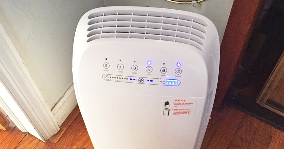 top of white air purifier