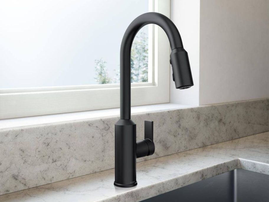 Moen Single-Handle Pull-Down Sprayer Kitchen Faucet in Matte Black