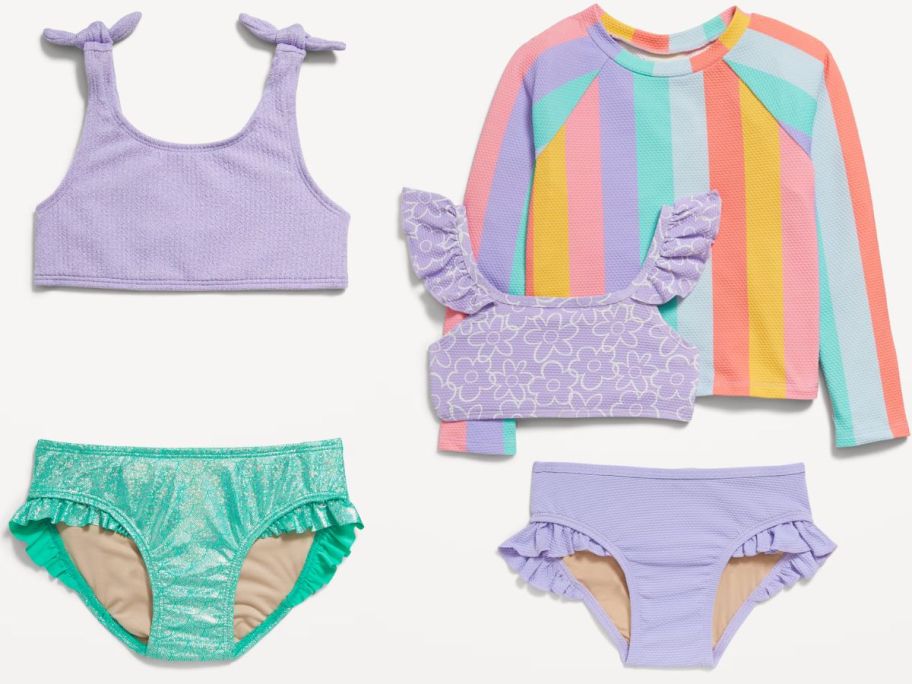 Stock images of Old Navy Baby & Toddler Girls 2 and 3 piece swimsuits