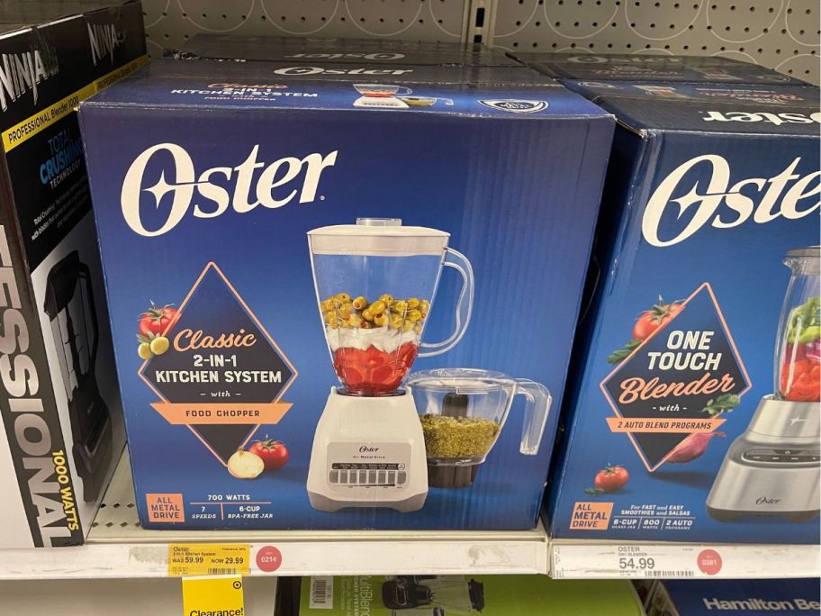 Oster Classic 2-in-1 Kitchen System Blender & Food Processor in box in store