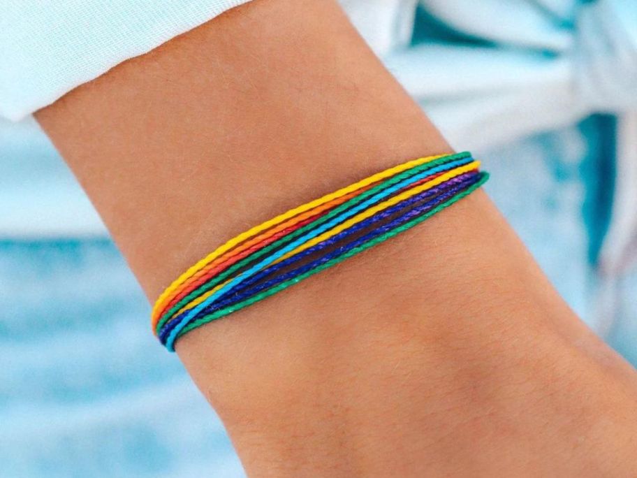 Pura Vida Pride Bracelet on wrist