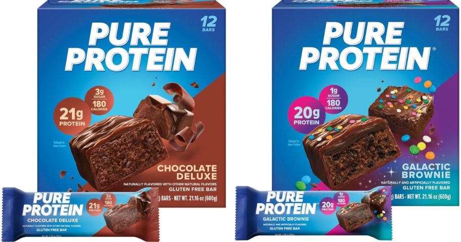 Stock images of two boxes Bocolate Pure Protein Bars