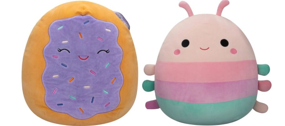 purple toaster pastry and caterpillar plush