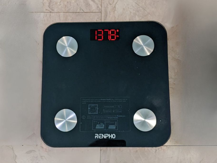 Renpho 10.2" Smart Body Scale on floor