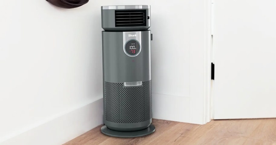 grey Shark air purifier in home