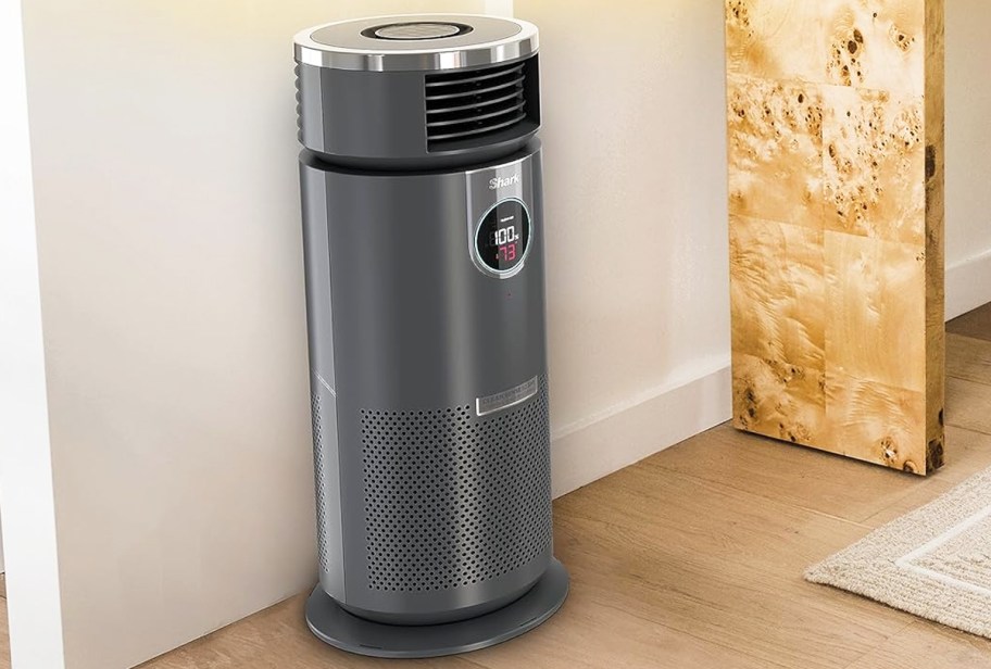 grey Shark air purifier in home