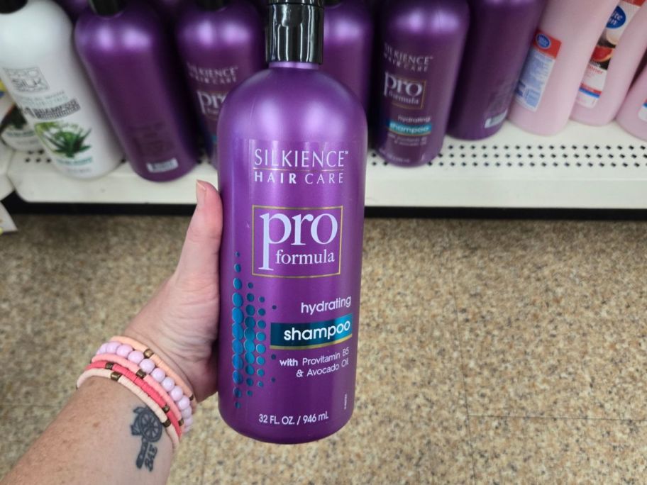 Silkience Pro Formula Shampoo 32oz in hand in store