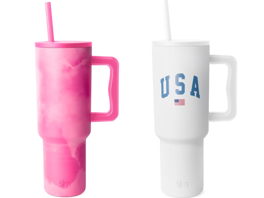 pink and white Simple Modern 40oz Tumblers