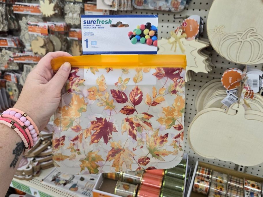 Surefresh Reusable Storage Bags in hand in store