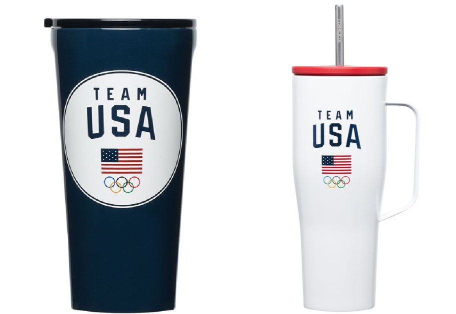 Team USA tumblers in blue and white