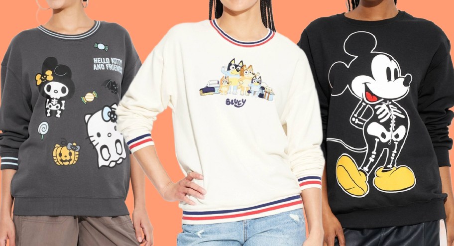 Women wearing target graphic sweatshirt