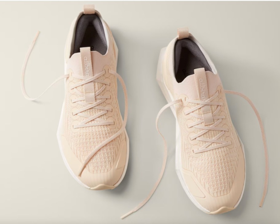 light peach running shoes