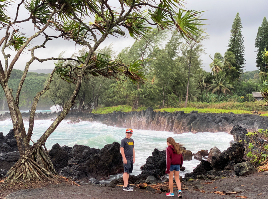 beach along road to Hana in Maui, Hawaii