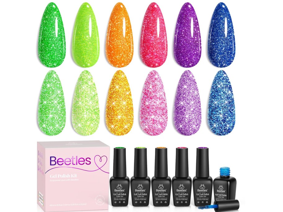 beetles glitter nail polishes