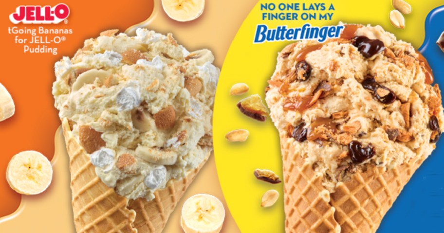 butterfinger and banana pudding ice cream