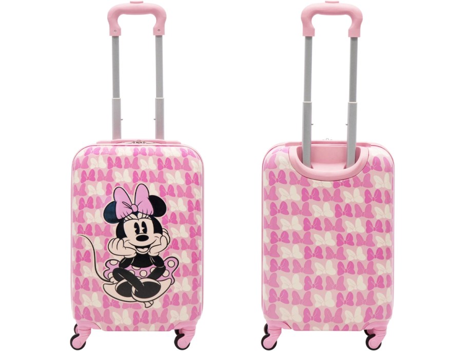 front and back minnie bows luggage