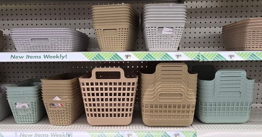 Get Organized with Dollar Tree Storage Baskets from $1.25!