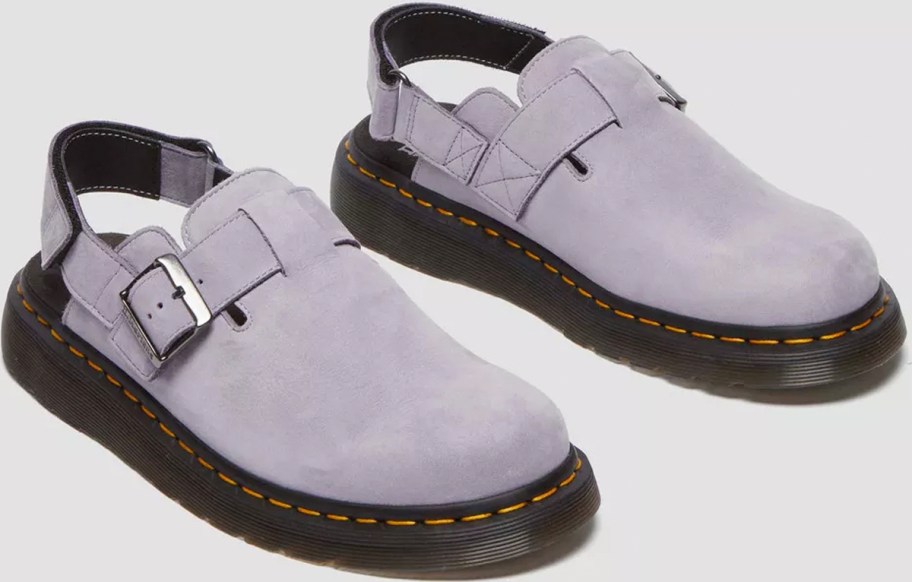 dr martens gray mules 