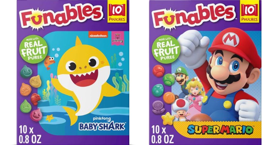 baby shark and super mario funables stock images