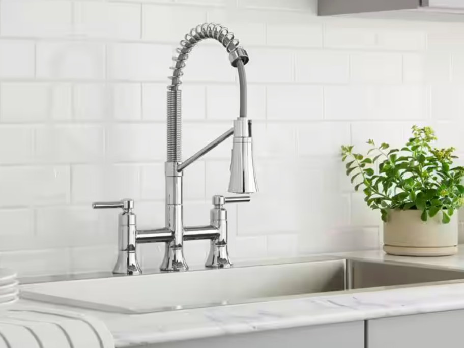 stainless steel glacier bay kitchen faucet