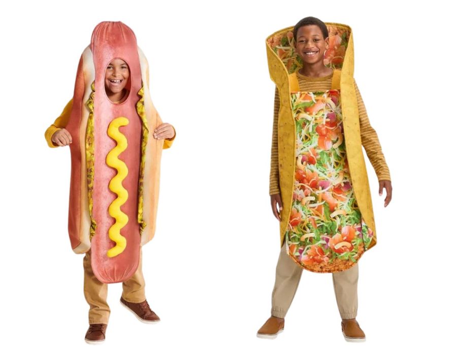 Hyde & EEK! Boutique Kids' & Adult Hot Dog and taco Halloween Costume stock images