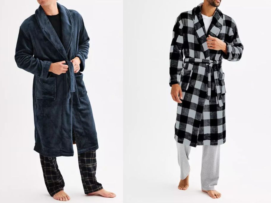 two men wearing Sonoma Goods For Life Men's Plush Robes