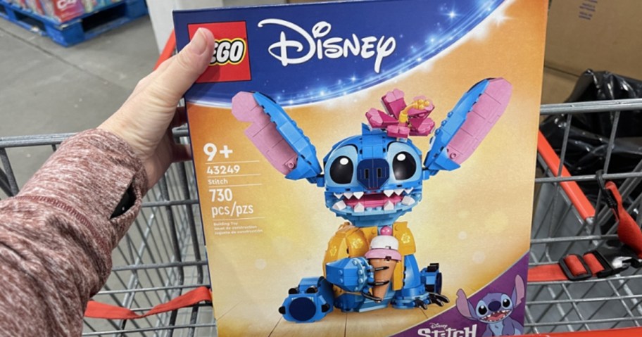 hand holding lego stitch set