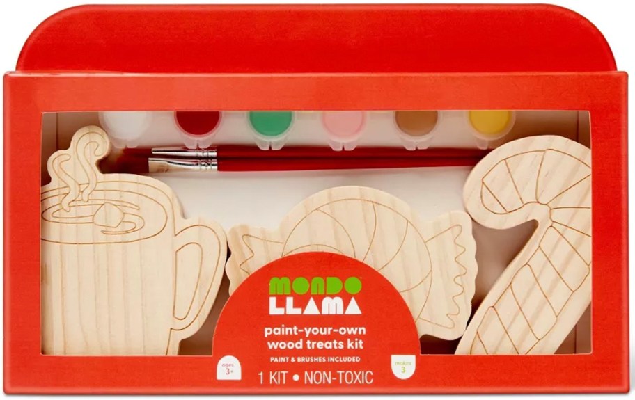 mondo llama christmas wood treat kit box