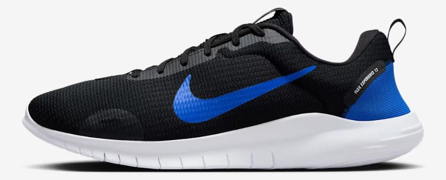 black and blue Nike Flex Experience Run 12 Men's Road Running Shoe stock image