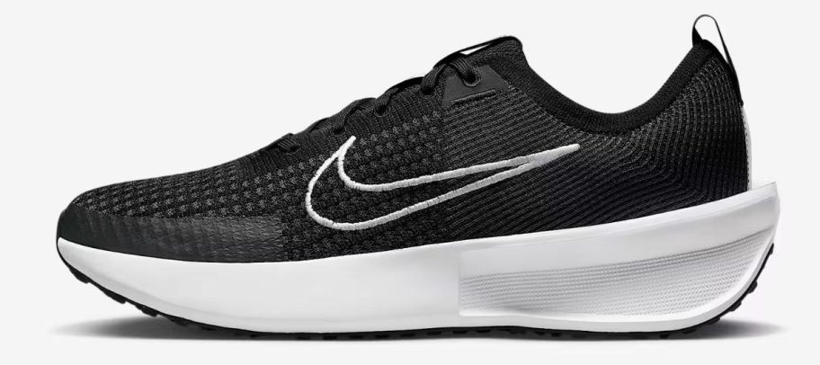 black and white Nike Interact Run Men's Road Running Shoe stock image