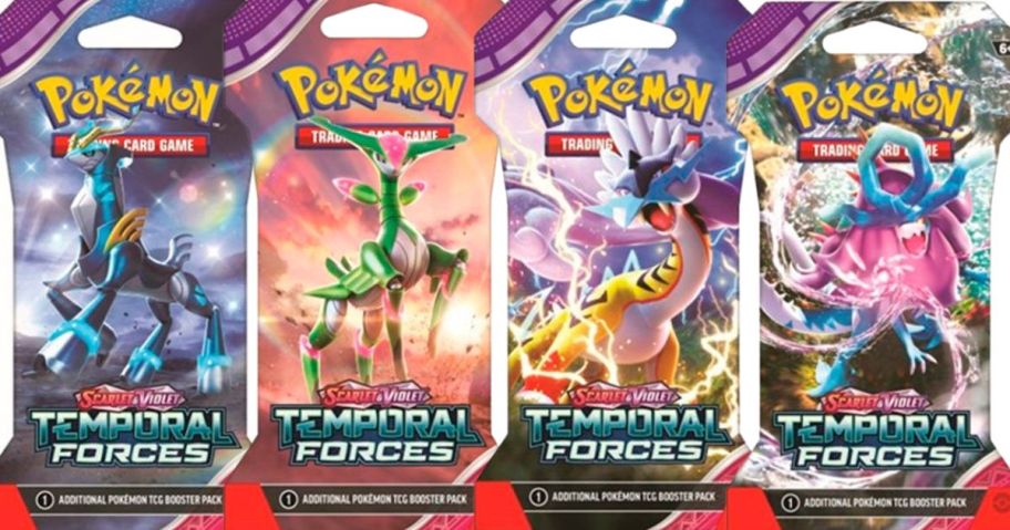 Pokemon Trading Card Game: Scarlet & Violet - Temporal Forces Sleeved Booster stock images