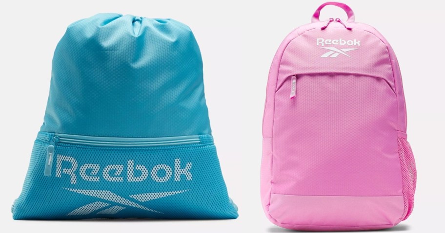 bright blue and pink reebok backpacks