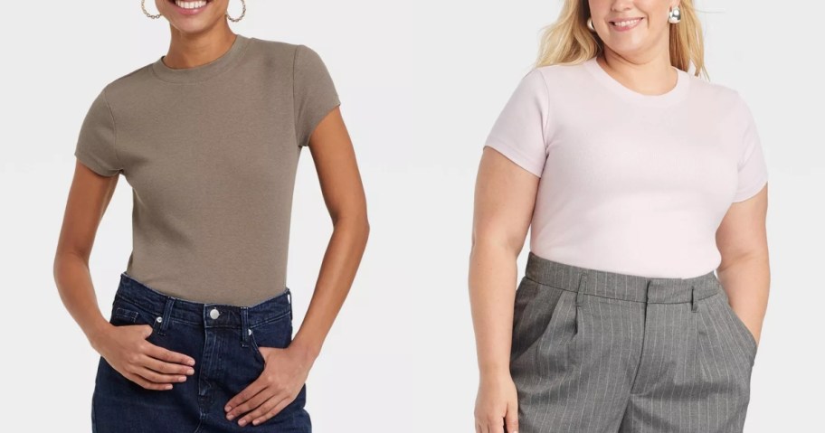 women wearing different color tshirts and pants