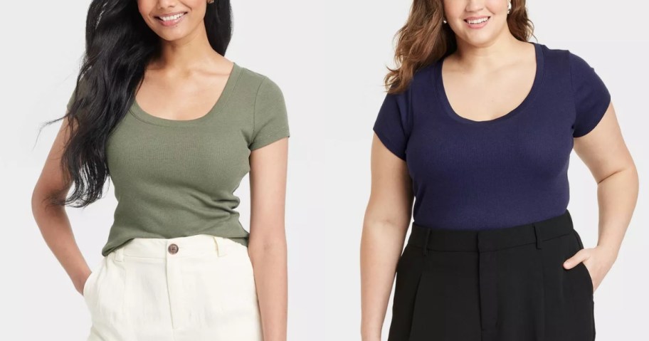 women wearing different color tshirts and pants