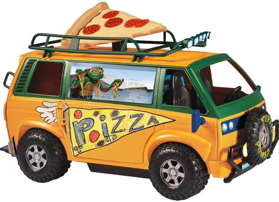 tmnt van with pizza slice on top