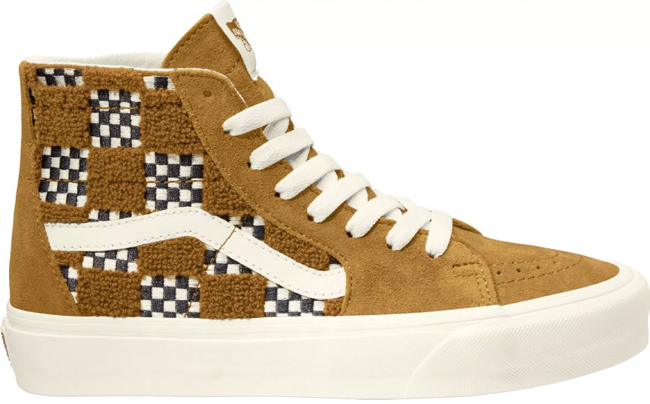 brown and white vans shoe