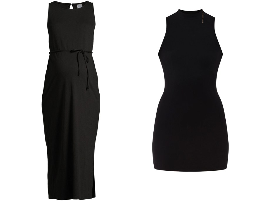 long and short black womens dresses