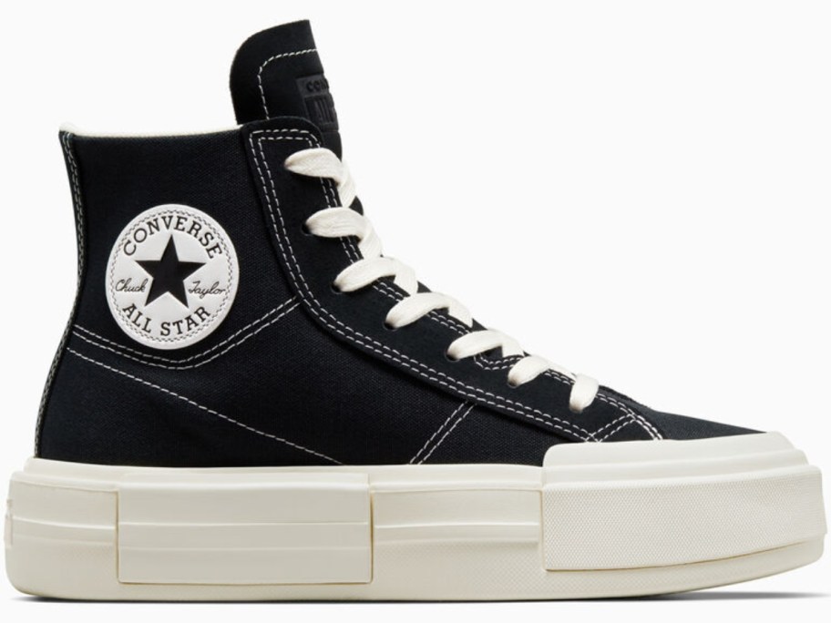 black platform high top Converse shoes