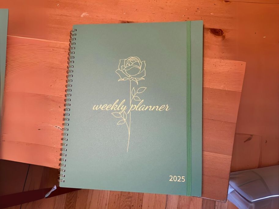 2025 Weekly & Monthly Planner on table