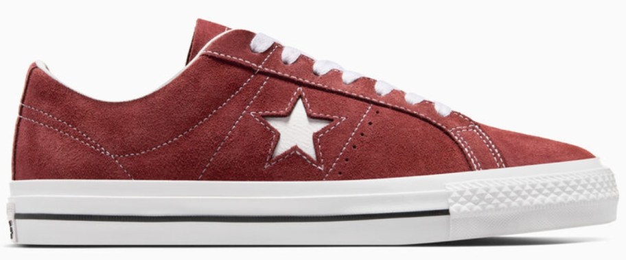 burgundy suede Converse adult low top shoe