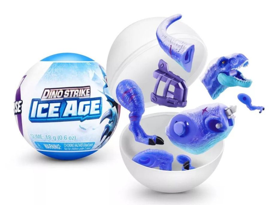 5 Surprise Dino Strike Ice Age Capsule stock image