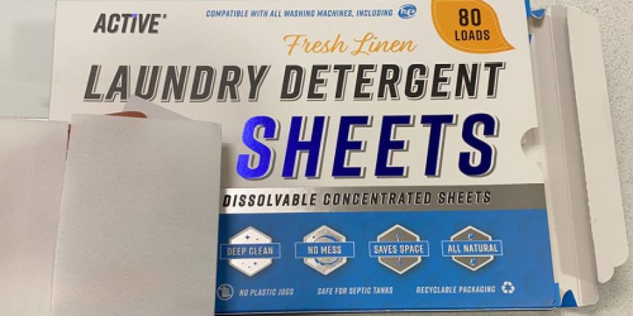 Active Laundry Detergent Sheets 80-Count Box Only $9.72 on Amazon – Lightning Deal!