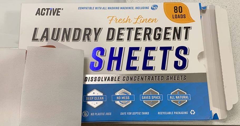 Active Laundry Detergent Sheets 80-Count Box Only $9.72 on Amazon – Lightning Deal!