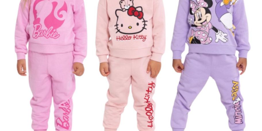 Toddler Character 2-Piece Jogger Sets Only $15.98 on Walmart.online | Barbie, Hello Kitty, & More