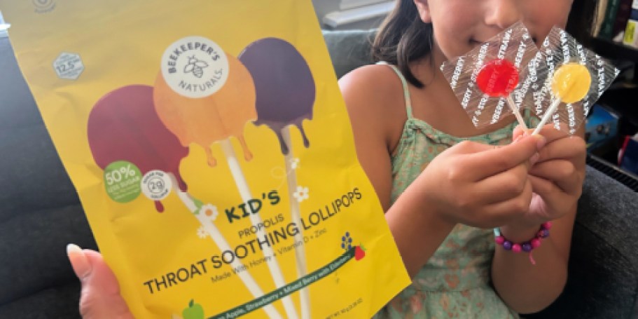 Beekeeper’s Naturals Kids Lollipops Only $6 Shipped on Amazon | Soothes Throats & Boosts Immunity