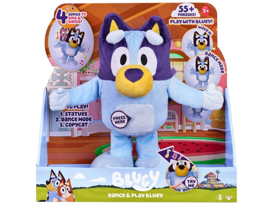 Bluey Dance and Play 14" Animated Plush w/ Phrases and Songs 